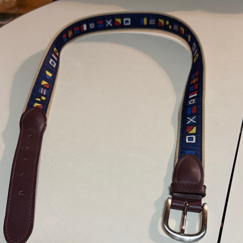 The Belted Cow Co. Men’s 38 Maritime Signal Flag Belt - Blue